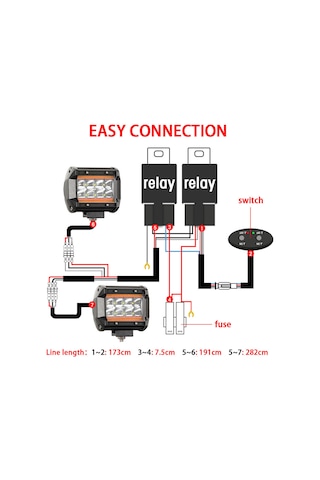 Skycity 480w Suv Işık Kablolu Seti 2 Çıkışlı 3 Şarjlı İç Mekan Anahtarı Siyah - Abs+pc Materyal, Hafıza Fonksiyonu
