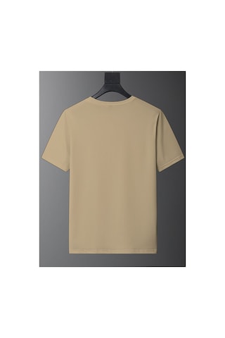 Nevermind Sevgili Kombin Tişörtü Müzik Yapan Kedi Baskılı Unisex Oversize % Bej