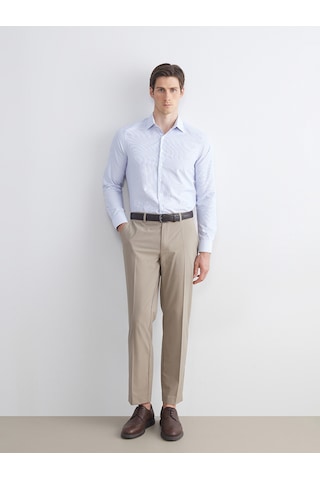 Lcw Busıness Mavi Slim Fit Uzun Kollu Çizgili Poplin Erkek Gömlek