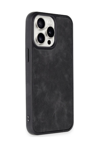 Cosmotex Newface Apple iPhone Uyumlu 14 Pro Max Kılıf Aras Deri Kapak - Siyah