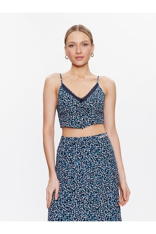 Dıtsy Floral Lace Crop Top Lacivert
