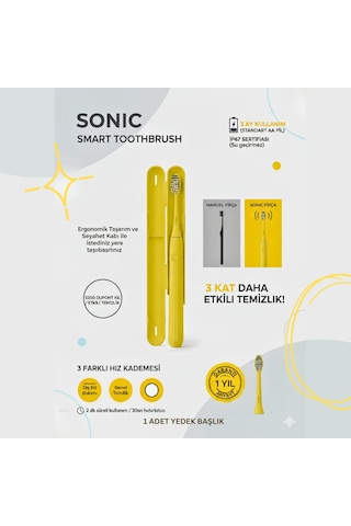 Sonic Smart Diş Fırçası Ve 1 Adet Yedek Başlık Sarı