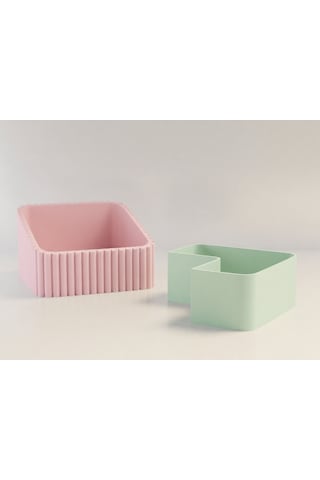 3d Baskı Fıstık Kasesi - Çift Hazneli Kabuk Ayırıcı Sunum Kasesi - Pembe Mint Diğer