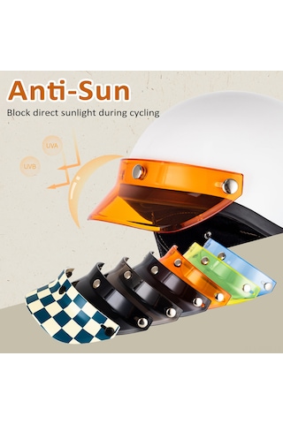 Symbee My01 Retro Motosiklet Kask Siperliği, Güneş Koruma Ve Hafif Tasarım, Açık Çay Rengi