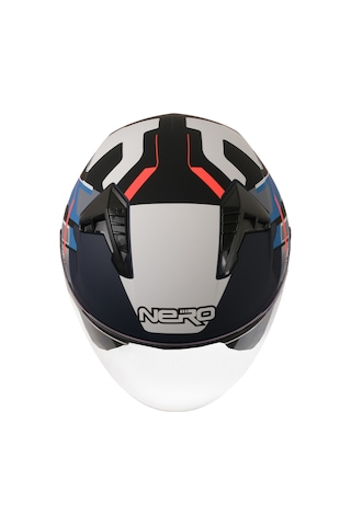 Gp Nero Mks006-mbc5b Şeffaf Vizörlü Motosiklet Yarım Kask Siyah Mavi Gri