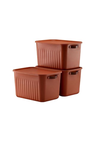 1 Adet Düzenleyici Kapaklı Kutu, Dekoratif Saklama Kutusu, Organizer 35cm 25cm 22cm Kremit 15 Litre Çok Renkli