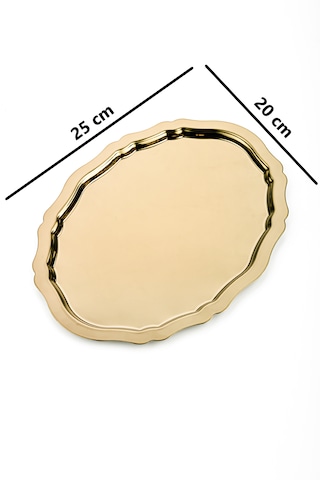 6 Adet Oval Dalgalı Sade Kahve Ve Sunum Tepsisi 20 Cm X 25 Cm