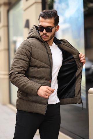 Delpino Su Geçirmez Erkek Kapüşonlu Şişme Haki Erkek Mont 2096 Haki