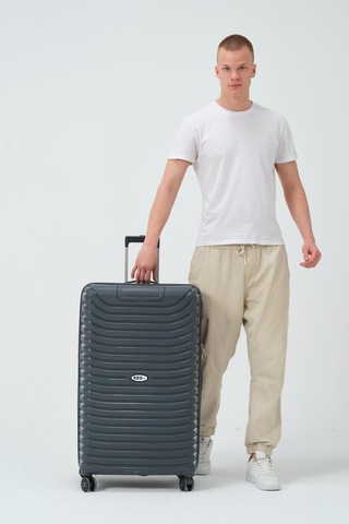 Keo-plus Gri Büyük Boy Silikon Kırılmaz Pp Valiz Gri