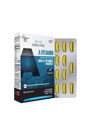 Zade Vital A Vitamini Blister 30 Kapsül