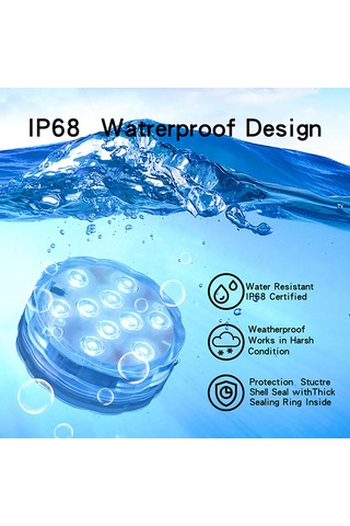 Qingmipy Su Dalış Işığı - 16 Renk Değiştiren, Uzaktan Kumandalı, Su Geçirmez Havuz Ve Akvaryum Aydınlatma Beyaz