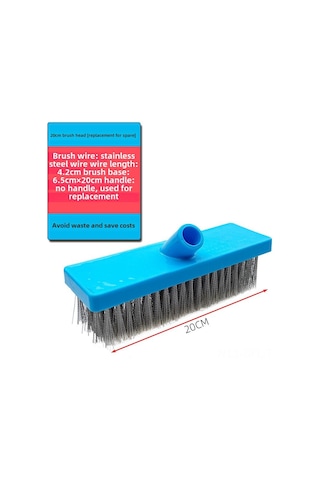 Dofolink 20cm Paslanmaz Çelik Telli Zemin Fırçası - Kuru Çöp, Leke Ve Pas Temizliği İçin Sabit Tüy, Plastik Tabanlı Ev Temizlik Aleti Diğer