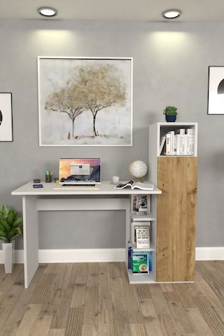 Diamond Dolaplı Çalışma Masası Çam Çam
