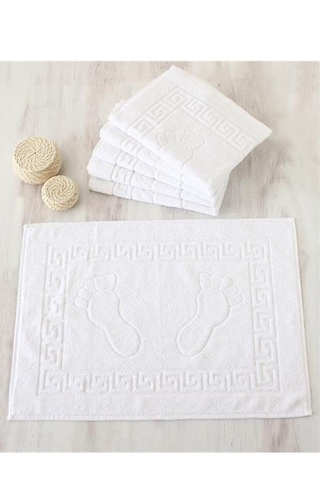 Beyaz Ayak Havlusu 250 Gr 6'lı Set 50x70 Cm Beyaz