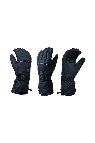 Geeksen Sıcaklık Ayarlı Sıcak Elek Eldiveni, Su Geçirmez Kayganlık Engeli, Fleece İç, Dokunmatik Parmak, Kayak Bisiklet Winter Outdoor, Xl Siyah Siyah