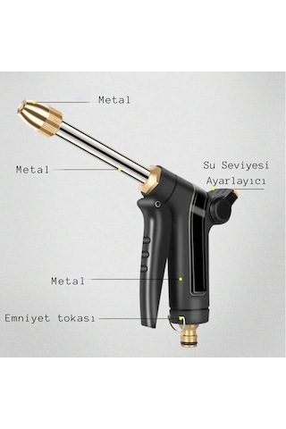 Yüksek Basınçlı Araba Yıkama Bahçe Sulama Su Tabancası Tazyikli