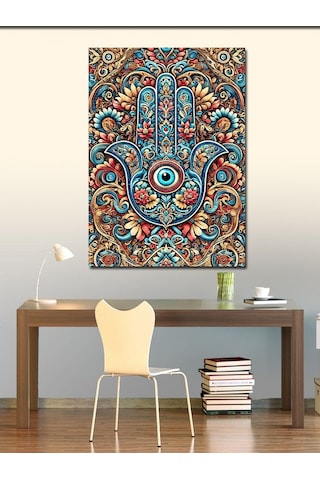 Kanvas Tablo Nazar Boncuğu Deseni 70cmx100cm