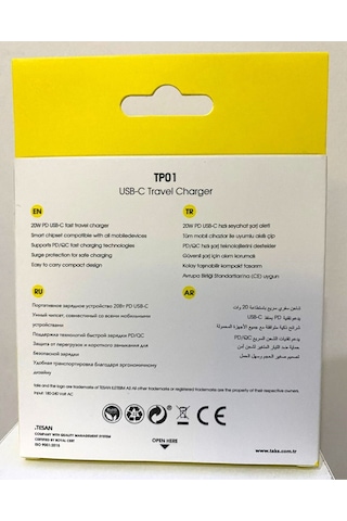 5tp01b Taks Tp01 20w Pd Usb-c Seyahat Hızlı Şarj Aleti Beyaz