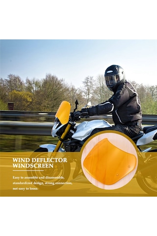 Nayomiglow 1 Takım Motosiklet Ön Camı 5-7 İnç Far Rüzgar Deflektörü Ön Camı Evrensel Honda Yamaha Kawasaki Suzuki İçin
