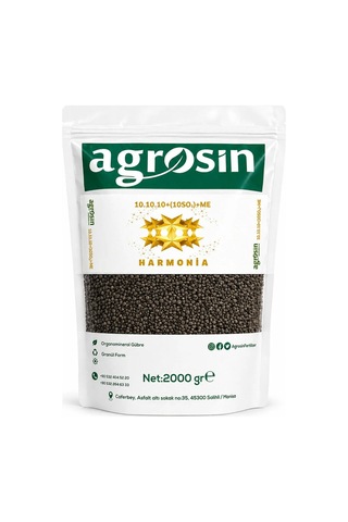 Agrosin Harmonia 10.10.10 + 10 So3 + Me Organomineral Granül Gübre 2 Kg