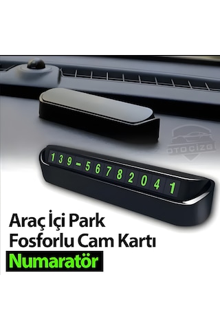 Fosforlu Araç İçi Park Numaratörü Gizlenebilir Telefon Numarası Gösterge Kartı