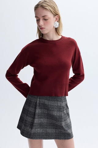 Mudo Kadın Kadın Bordo Loose Fit Bisiklet Yaka Kazak 1263228