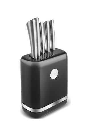 Karaca Retroway 6 Parça Standlı Bıçak Seti Siyah Siyah