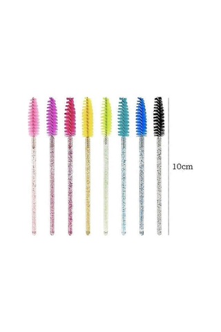 10'lu Paket Kirpik Fırçası, Kirpik Fırçası, Maskara Fırçası Turkuaz