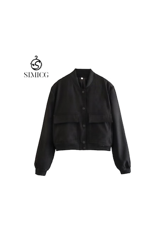 Kadın Dik Yaka Ceket Siyah