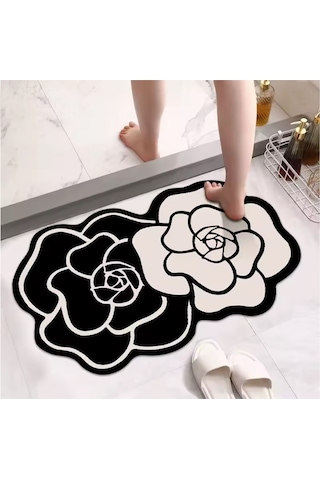 Bungari Rose Banyo Paspası 60x100cm Kaydırmaz Tabanlı Djtbanyo Renkli