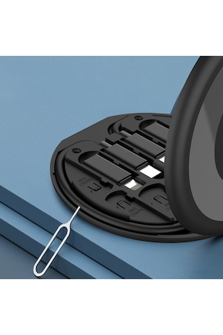 Lenyes Lb601 6in1 Type-c To Type-c Kablolu 60w Çevirici Adaptör Seti Standlı Saklama Kutusu Siyah
