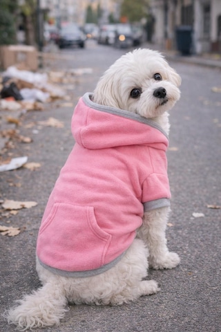 Pembe Basic Kalın Polar Köpek Ceketi 7-14 Kg'ya Uygun