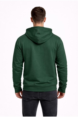 Axxel Erkek Haki 2 İplik Fermuarlı Kapüşonlu Sweatshirt-w1084 Haki