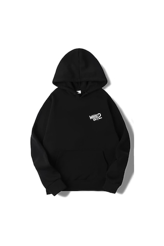 Brz Collection Unisex Oversize Ters Yüz Make Room For New Emotions Hoodie Siyah