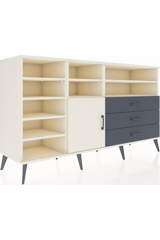 Kronos Konsol 8 Raflı 3 Çekmeceli Tek Kapaklı 176x59x99 Aytaşı-a Aytaşı-aytaşı/antrasit