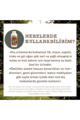 Ünlü Protect Aqua Su Bazlı Teak Oil (Tik Yağı) 3L