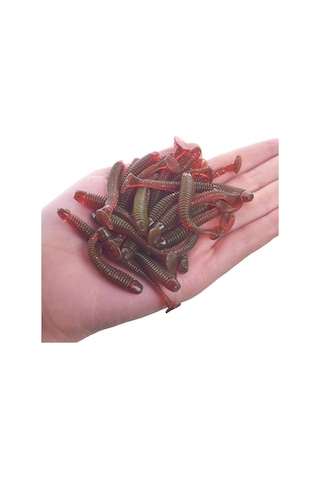 4,8 Cm - 10 Adet Yapay Silikon Yumuşak Sahte Solucan Balık Yemi