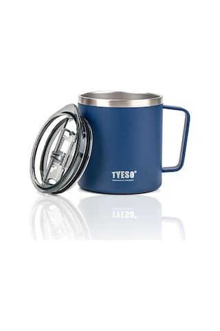 Tyeso Silviya Mug Vakumlu Paslanmaz Çift Duvarlı Termal Kapaklı 400ml Lacivert