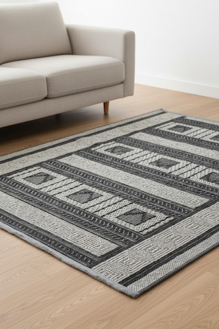 Rolyef İskandinav Kabartmalı Sisal Bukle Yıkanabilir Kaymaz Taban Salon Mutfak Çocuk Odası Halısı Gri