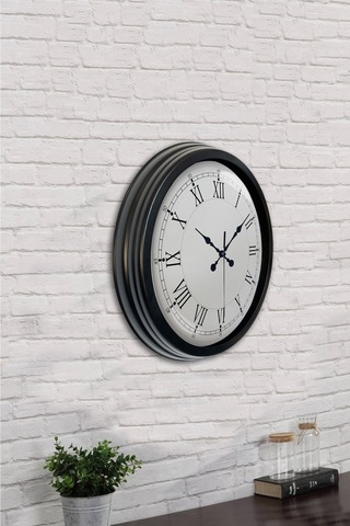 40 Cm Siyah Metal Retro Duvar Saati