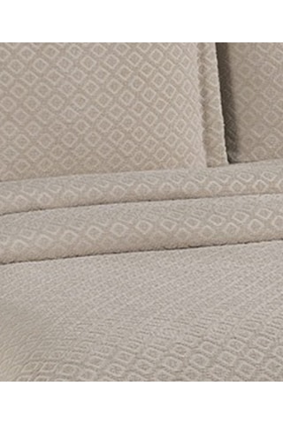 Calantha Home Collection Reyna 3 Parça Geometrik Cappuccino Pike Takımı 240 X 260 Cm Cappuccino