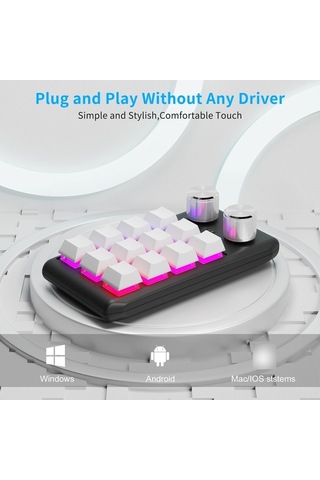 Carrier "12 Tuşlu Kablosuz Oyun Ve Tasarım Klavyesi - Kırmızı