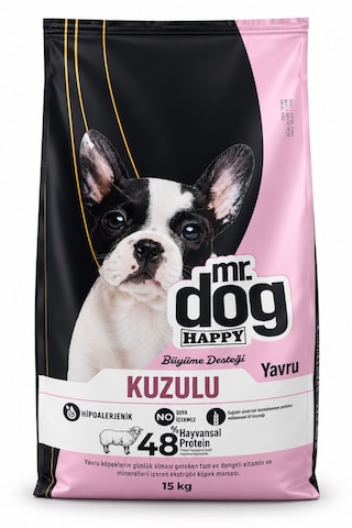 Mr. Dog Happy Kuzulu Ve Pirinçli Yavru Köpek Maması 15 Kg