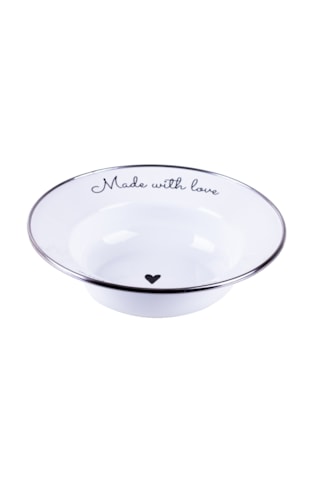 Love Emaye Çukur Makarna Ve Salata Tabağı