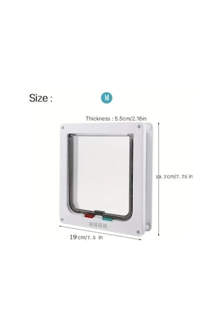 Willowhaven Beyaz 4 Yönlü Kilitli Kedi Köpek Kapısı Uzaktan Kumandalı İç Dış Mekan