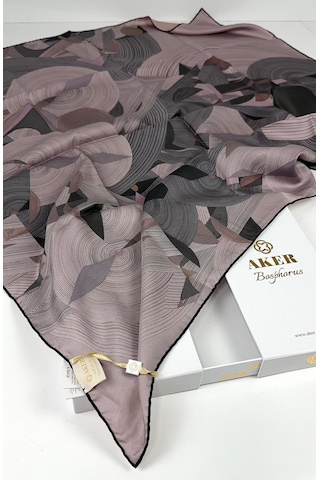 Aker Bosphorus Çift Taraflı İpek Twill Eşarp 89147112 Kahve-indigo Mavi-