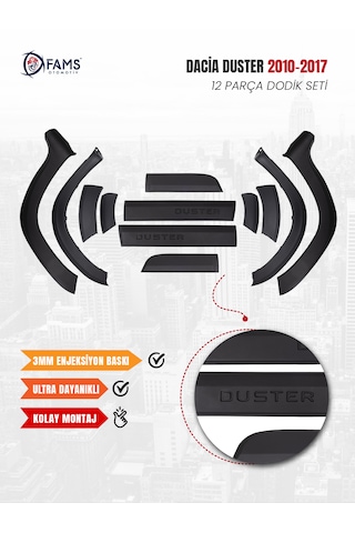Dacia Duster Uyumlu 2010-2017 Dodik Seti 12 Parça Duster Baskılı