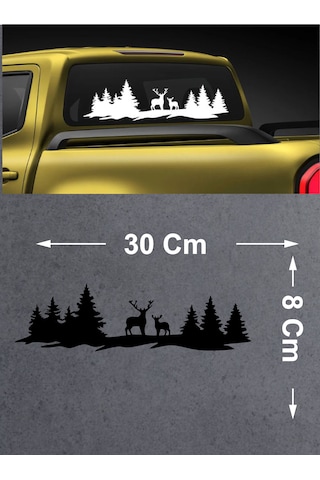 Avcı Kamp Doğa Sticker - 4x4 Off Road Adventure Kamp Sticker - 00046 30x8 Cm