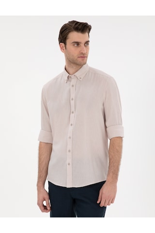 Pierre Cardin Erkek Bej Gömlek Desenli 50303388-vr011 Bej
