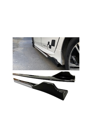 Citroen C4 2020+ Gri Şeritli Renkli Yan Marşpiyel 2 Adet Piona Black